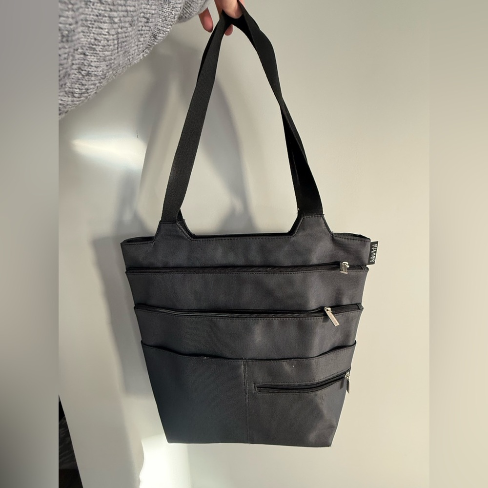Baggallini Black Multi-Zip Tote